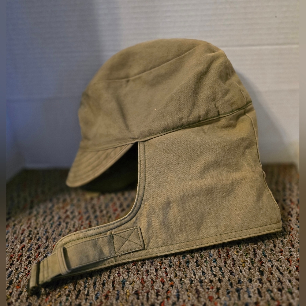 Premium Cap Co. Military Cap Tan Wool Lining Men's Size 6⅞ October 15, 1940